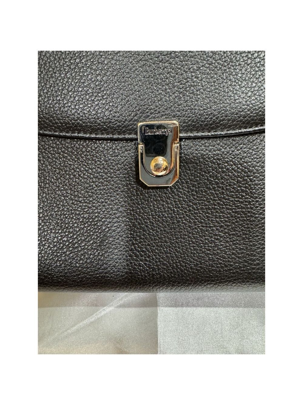 Burberry Leather Top Handle Satchel Bag With Nova Check Lining with COA - Picture 4 of 16